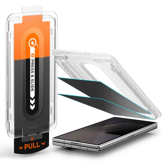 Zaštitna folija za vanjski ekran Privacy Spigen GlastR EZ FIT Pro za Samsung Galaxy Z Fold8 Ultra F976, Kaljeno staklo, Full Glue, Set od 2 komada