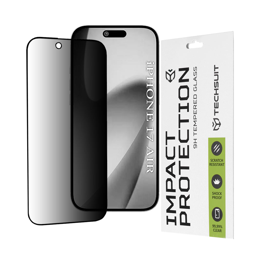 Zaštitna folija za ekran Privacy Techsuit za Apple iPhone 17 Air, Kaljeno staklo, Full Glue, 111D
