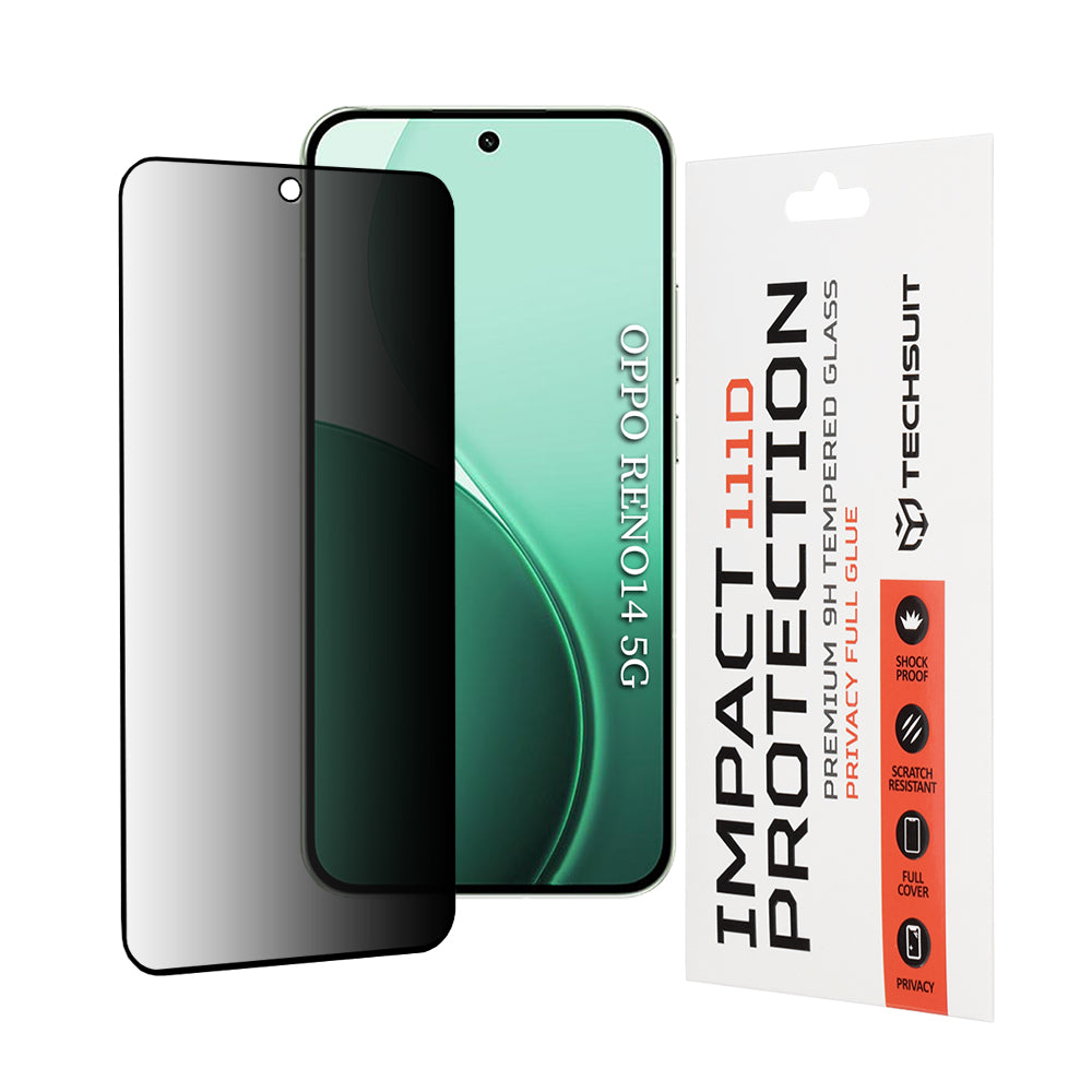 Zaštitna folija za ekran Privacy Techsuit za Oppo Reno14, Kaljeno staklo, 111D