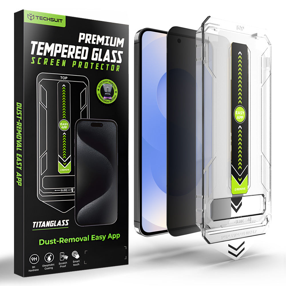 Zaštitna folija za ekran Privacy Techsuit TitanGlass CrystalHD za Samsung Galaxy S26 S942, Kaljeno staklo, Full Glue