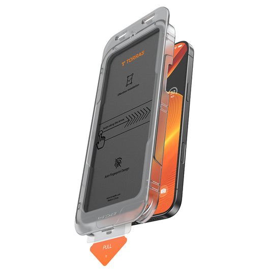 Zaštitna folija za ekran Privacy Torras GlassGo Install Master za Apple iPhone 16 Pro Max, Kaljeno staklo, Puno ljepilo