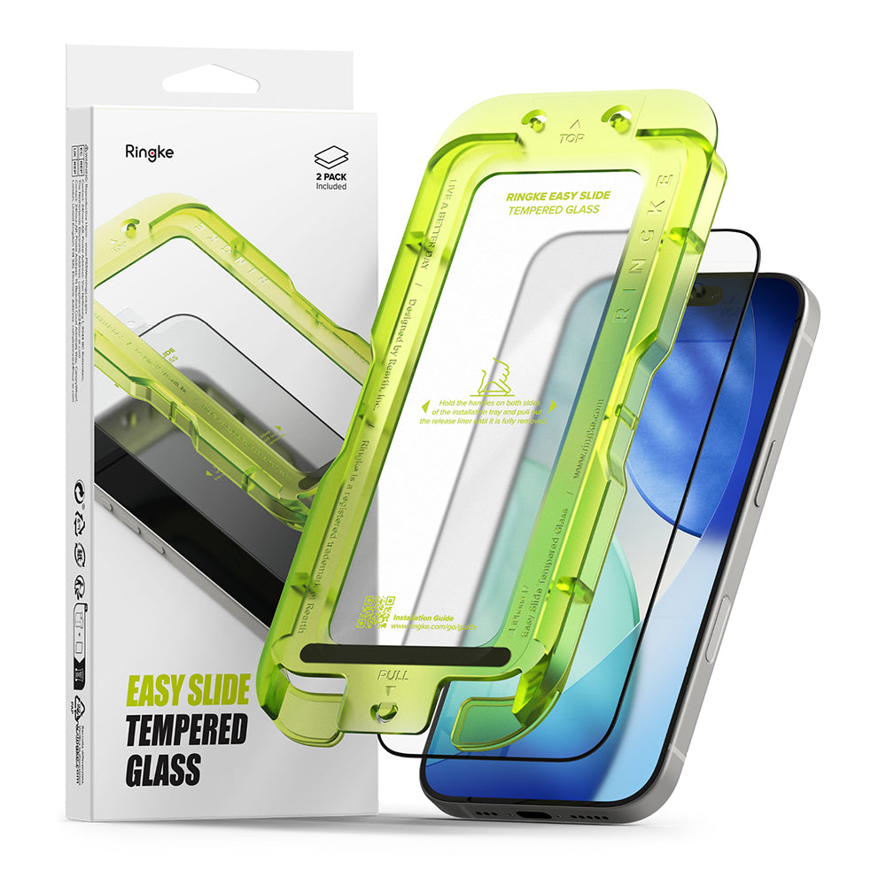 Zaštitna folija za ekran Ringke Easy Slide za Apple iPhone 18 Pro / 17 Pro, Kaljeno staklo, Puna ljepila, Set od 2 komada