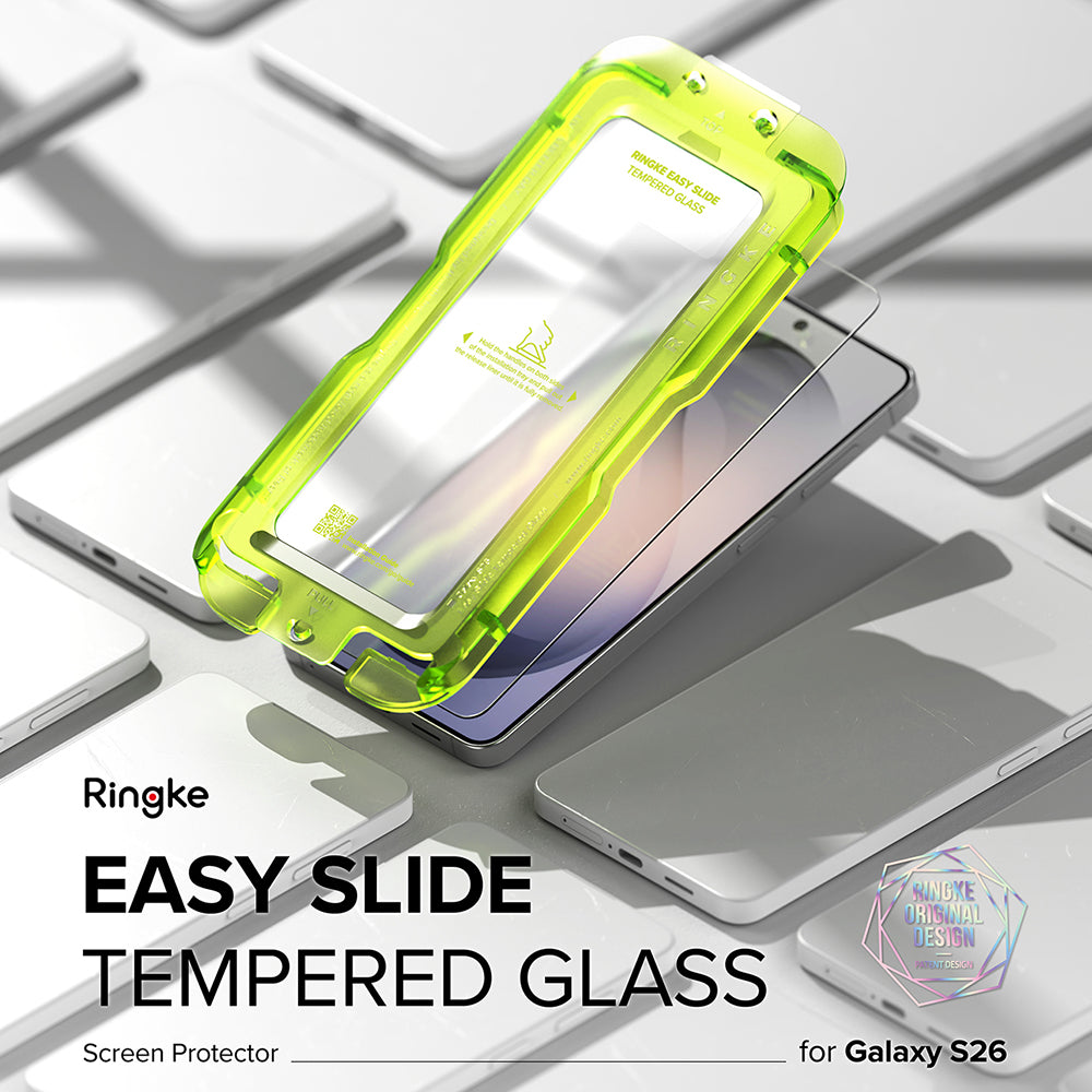 Zaštitna folija za ekran Ringke Easy Slide za Samsung Galaxy S26 S942, Kaljeno staklo, Pun ljepilo, Set od 2 komada