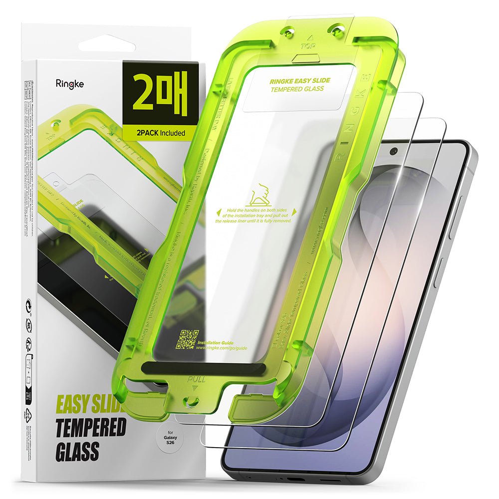Zaštitna folija za ekran Ringke Easy Slide za Samsung Galaxy S26 S942, Kaljeno staklo, Pun ljepilo, Set od 2 komada