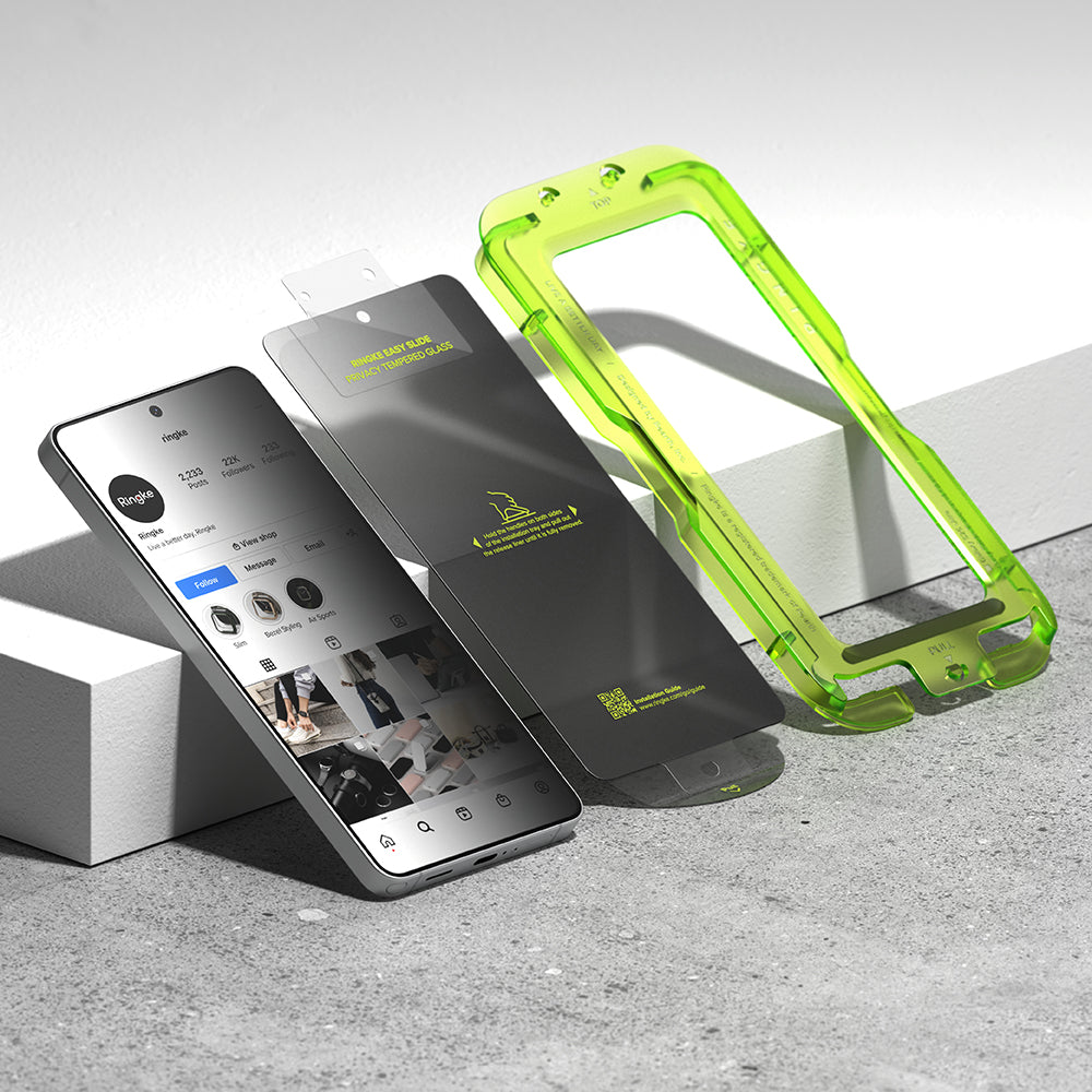 Zaštitna folija za ekran Ringke Easy Slide za Samsung Galaxy S26 Ultra S948, Kaljeno staklo, Pun ljepilo, Set od 2 komada, Crna