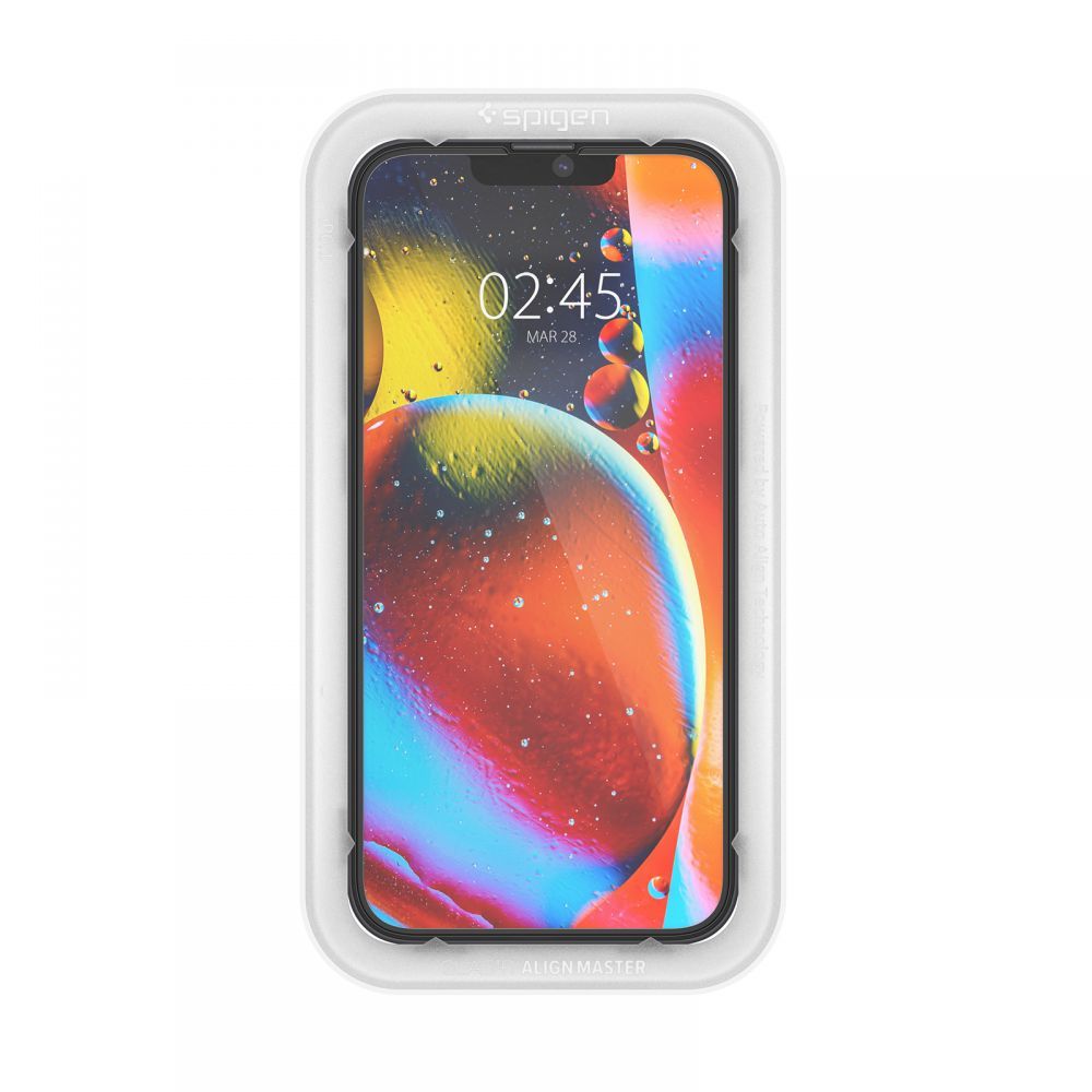 Zaštitna folija za ekran Spigen GlastR Align Master za Apple iPhone 17e / 16e / 14 / 13 Pro, Kaljeno staklo, Full Glue, Crna AGL03725