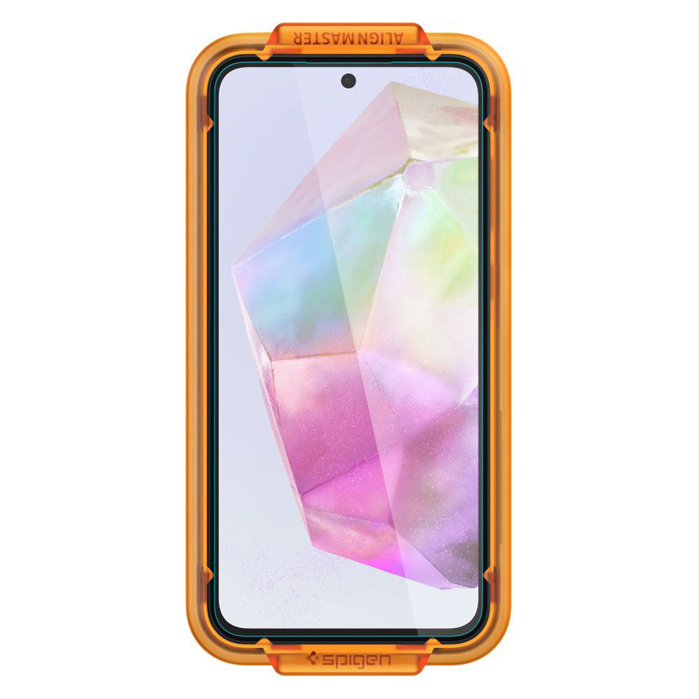 Zaštitna folija za ekran Spigen GlastR Align Master za Samsung Galaxy M35 / A35 5G A356, Kaljeno staklo, Full Glue, Set 2 komada AGL07772