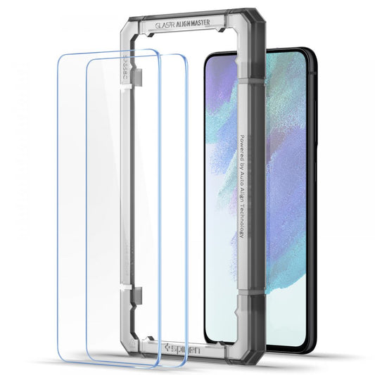 Zaštitna folija za ekran Spigen GlastR Align Master za Samsung Galaxy S21 FE 5G G990, Kaljeno staklo, Full Glue, Set od 2 komada AGL03088