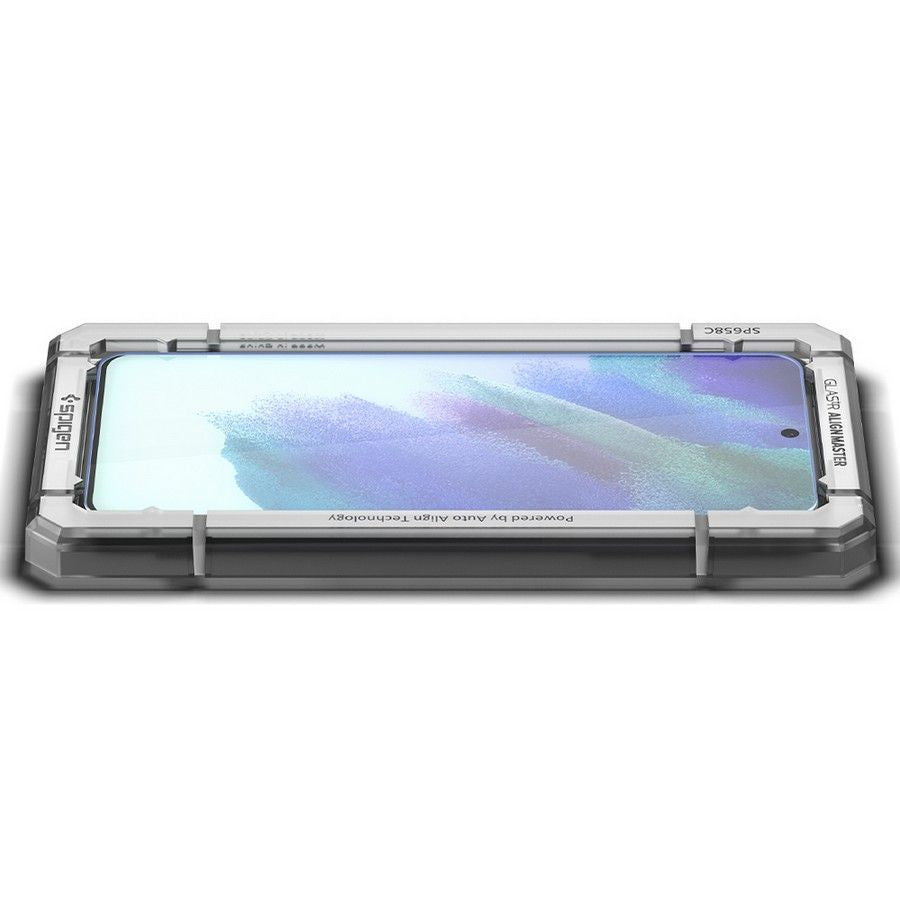 Zaštitna folija za ekran Spigen GlastR Align Master za Samsung Galaxy S21 FE 5G G990, Kaljeno staklo, Full Glue, Set od 2 komada AGL03088