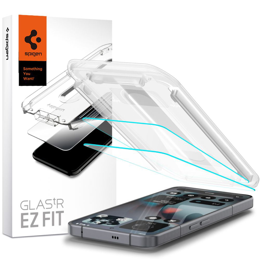 Zaštitna folija za ekran Spigen GlastR EZ FIT za Nothing Phone (3), Kaljeno staklo, Full Glue, Set od 2 komada AGL10165