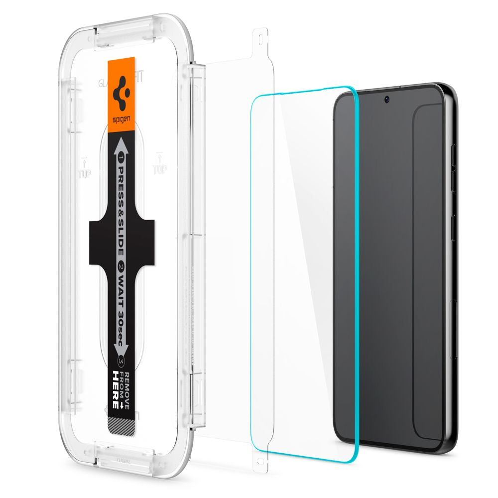 Zaštitna folija za ekran Spigen GlastR EZ FIT za Samsung Galaxy S23 S911, Kaljeno staklo, Full Glue, Set 2 komada AGL05958