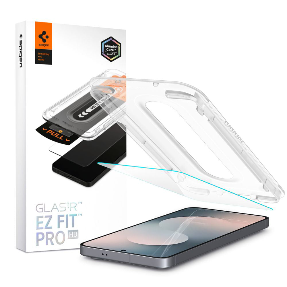 Zaštitna folija za ekran Spigen GlastR EZ FIT Pro HD za Samsung Galaxy S25 FE, Kaljeno staklo, Full Glue AGL10203