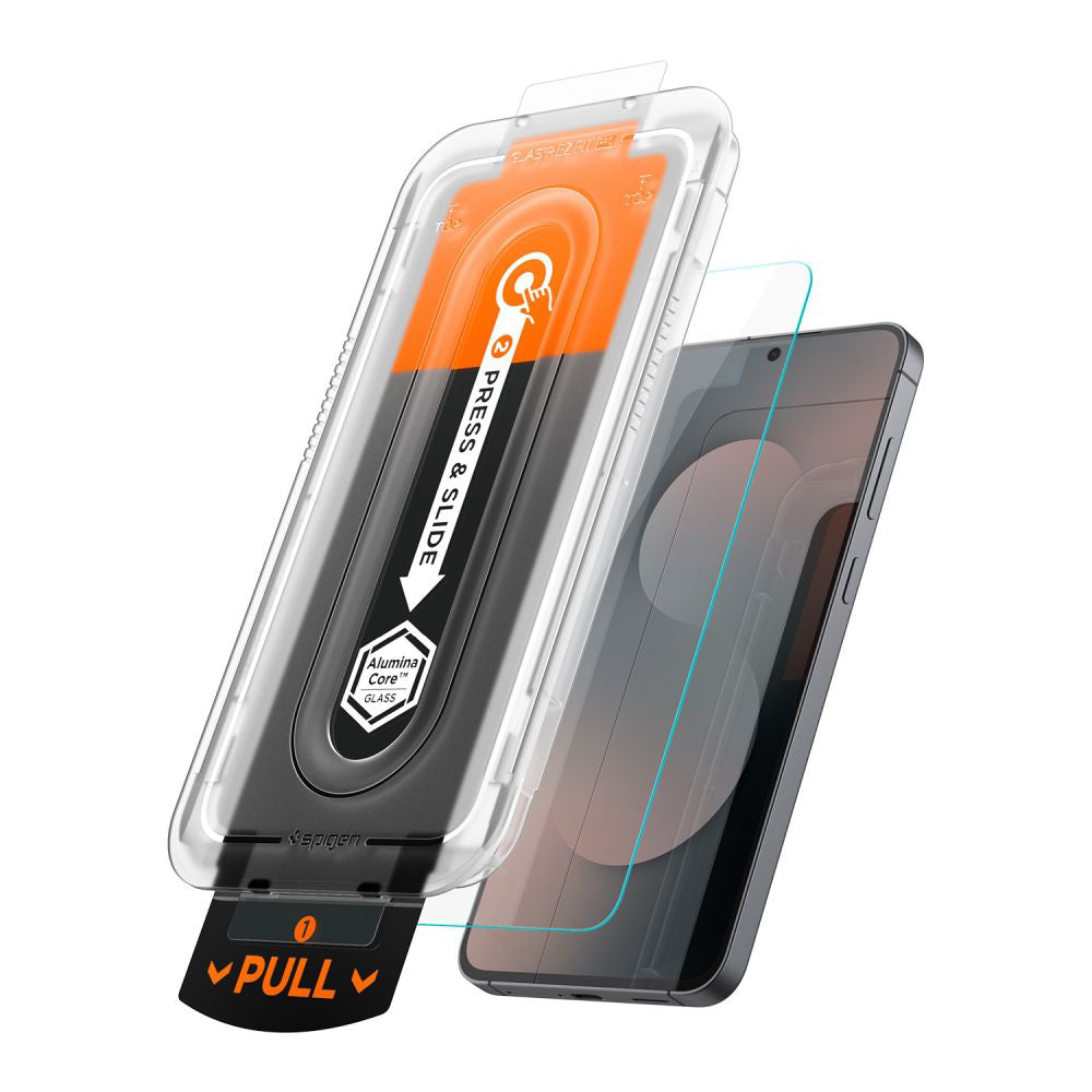 Zaštitna folija za ekran Spigen GlastR EZ FIT Pro HD za Samsung Galaxy S25 FE, Kaljeno staklo, Full Glue, Set 2 komada AGL10202