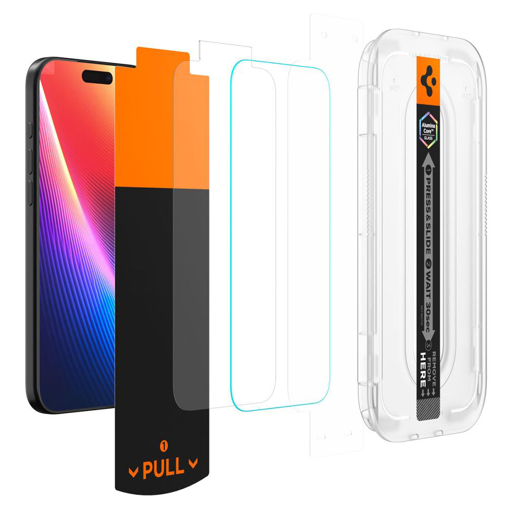 Zaštitna folija za ekran Spigen GlastR EZ FIT Pro za Apple iPhone 17 Pro / 17 / 16 Pro, Kaljeno staklo, Full Glue