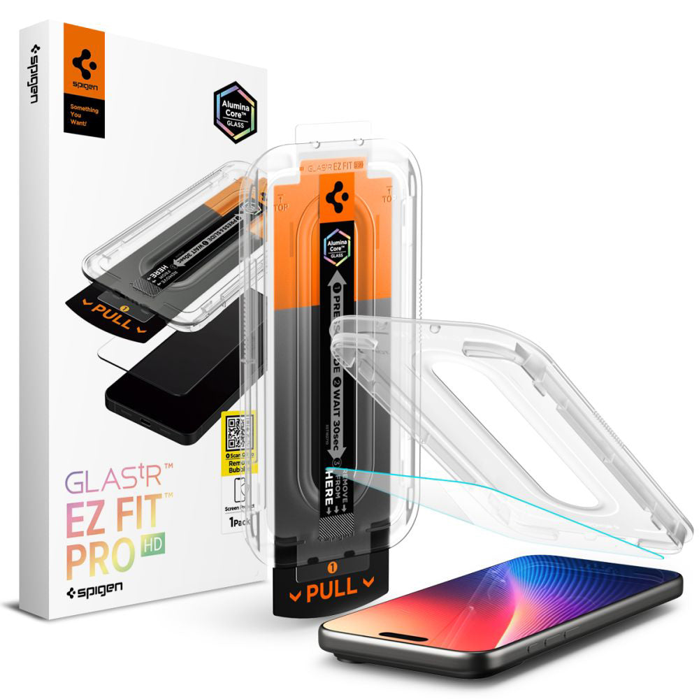 Zaštitna folija za ekran Spigen GlastR EZ FIT Pro za Apple iPhone 17 Pro / 17 / 16 Pro, Kaljeno staklo, Full Glue
