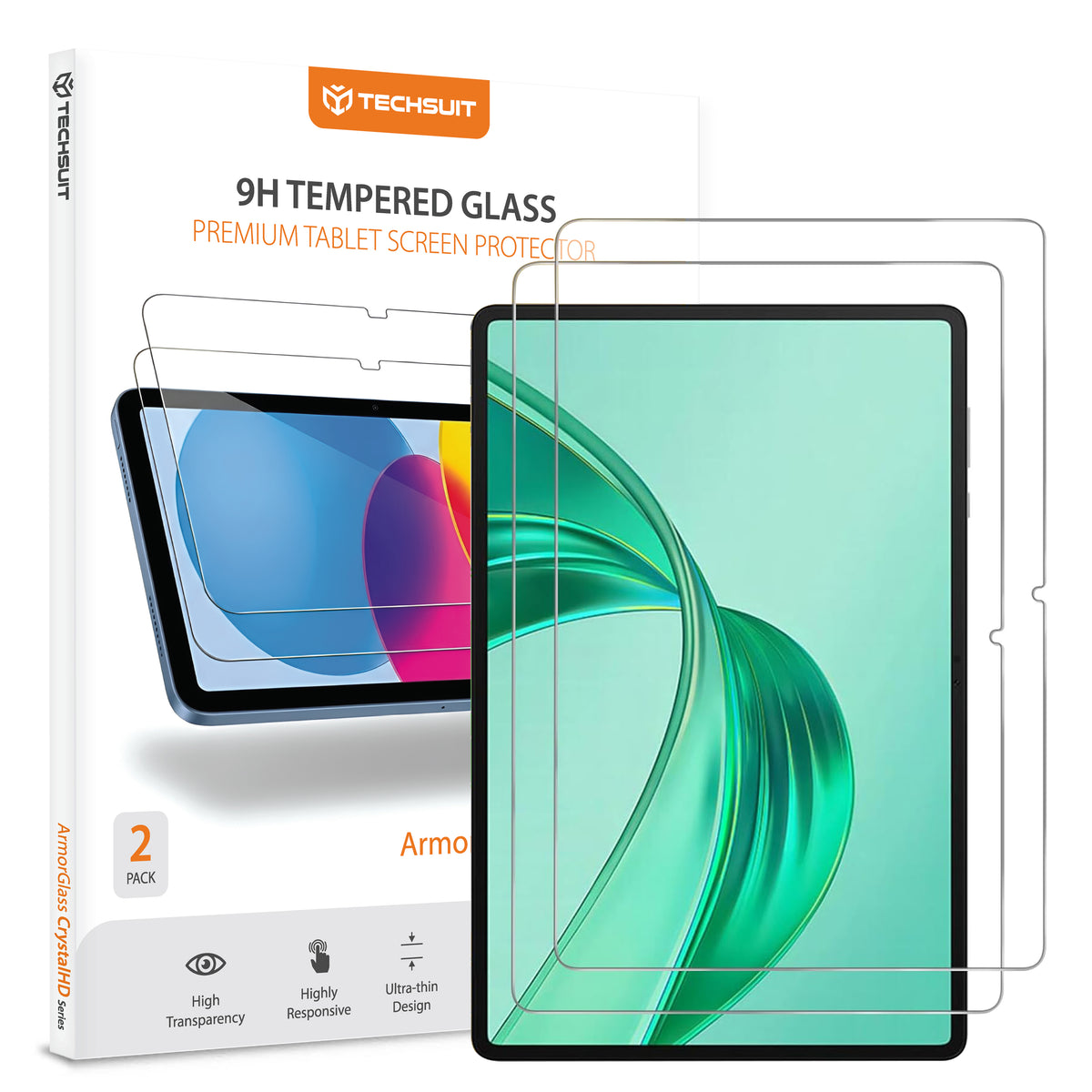 Zaštitna folija za ekran Techsuit ArmorGlass CrystalHD za Honor Pad X8a / Xiaomi Pad 6 / 6 Pro, Kaljeno staklo, Full Glue, Set od 2 komada