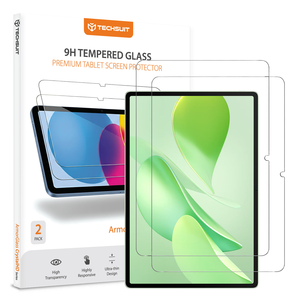 Zaštitna folija za ekran Techsuit ArmorGlass CrystalHD za Huawei MatePad 12 X (2025), Kaljeno staklo, Full Glue, Set od 2 komada
