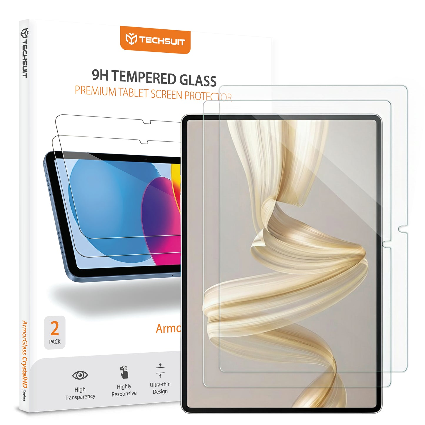 Zaštitna folija za ekran Techsuit ArmorGlass CrystalHD za Huawei MatePad Pro 12.2 (2025), Kaljeno staklo, Full Glue, Set od 2 komada
