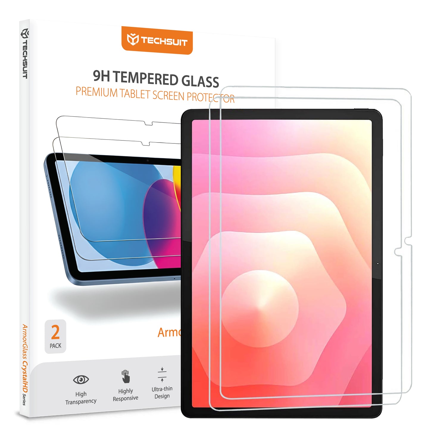 Zaštitna folija za ekran Techsuit ArmorGlass CrystalHD za Samsung Galaxy Tab S11, Kaljeno staklo, Full Glue, Set od 2 komada