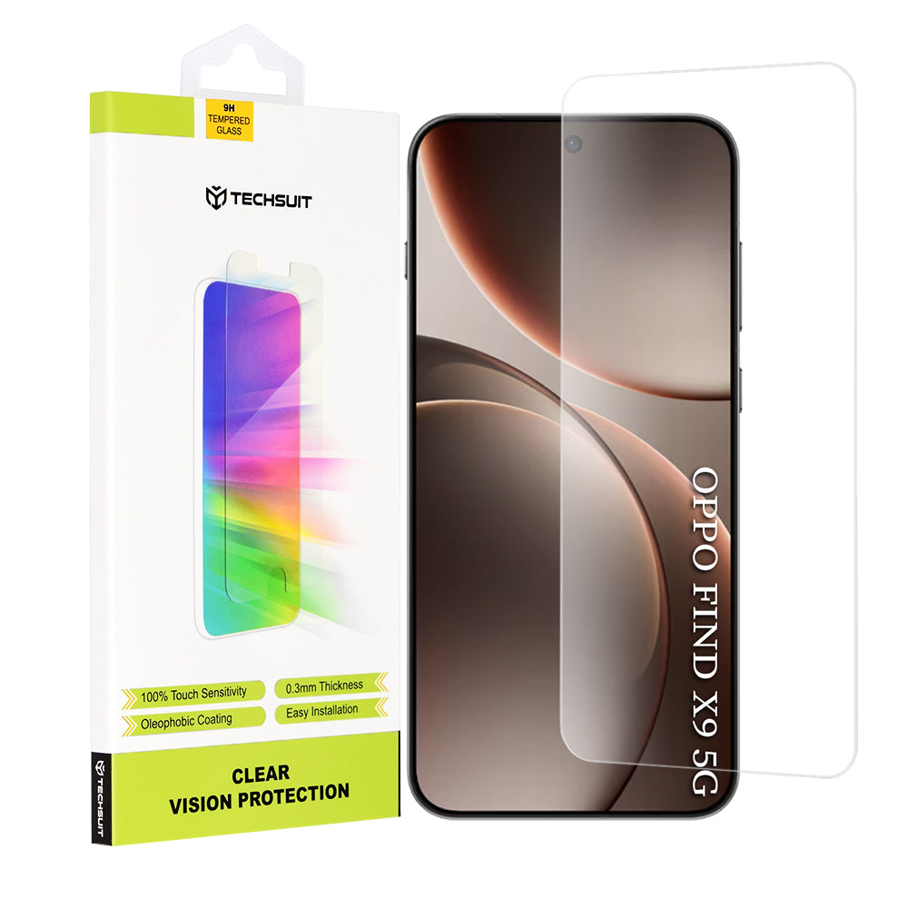 Zaštitna folija za ekran Techsuit Clear Vision za Oppo Find X9, Kaljeno staklo, Full Glue