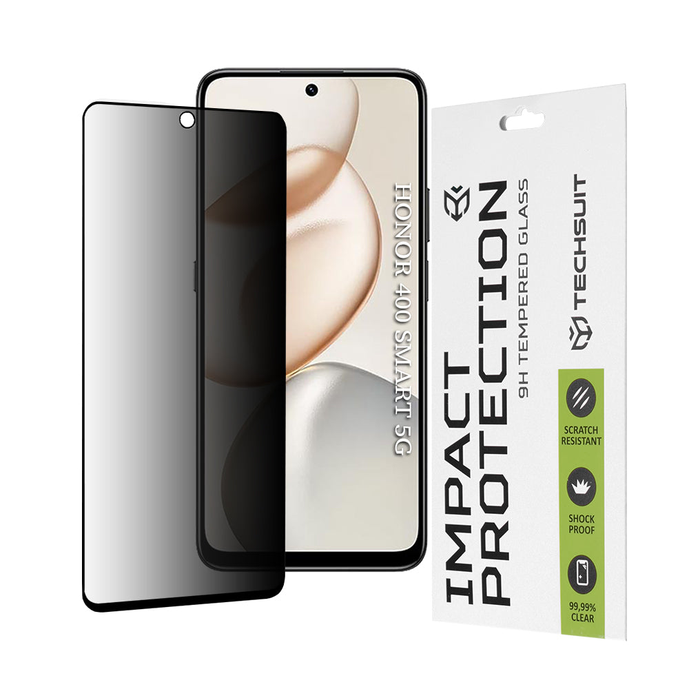Zaštitna folija za ekran Privacy Techsuit za Honor 400 Smart 4G / X7d 4G / 400 Smart 5G / X7c, Kaljeno staklo, Full Glue, 111D