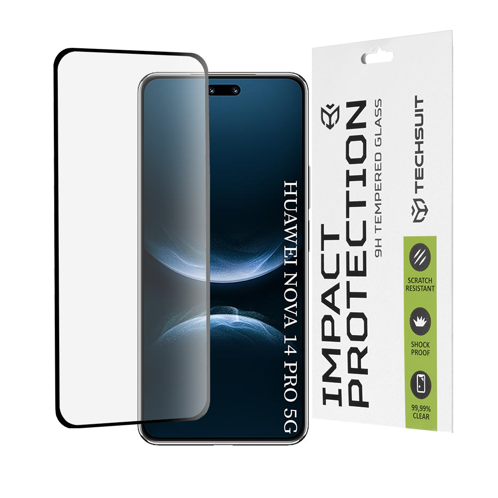 Zaštitna folija za ekran Techsuit za Huawei nova 14 Pro, Kaljeno staklo, Full Glue, 111D, Crna