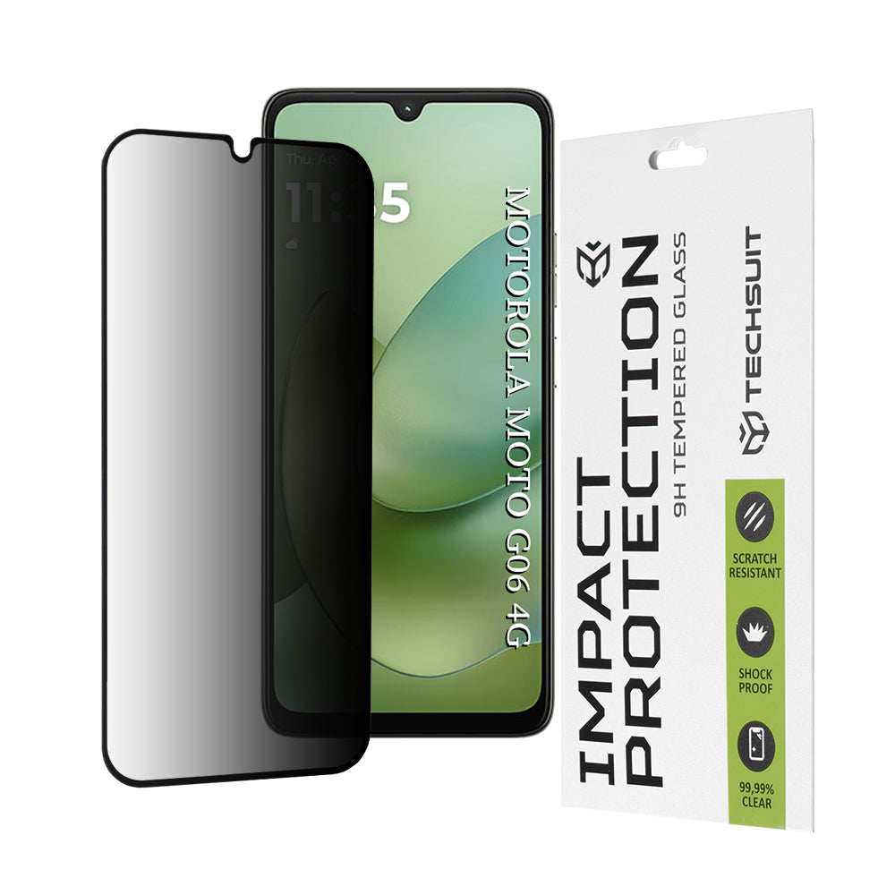Zaštitna folija za ekran Privacy Techsuit za Motorola Moto G06 Power / G06, Kaljeno staklo, Full Glue, 111D