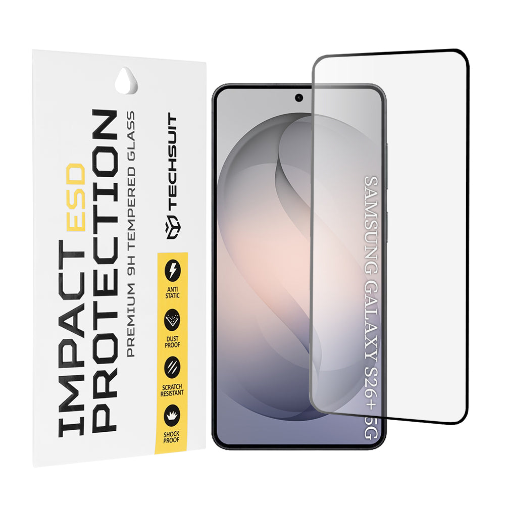 Zaštitna folija za ekran Techsuit za Samsung Galaxy S26 Plus S947, Kaljeno staklo, Full Glue, Crna