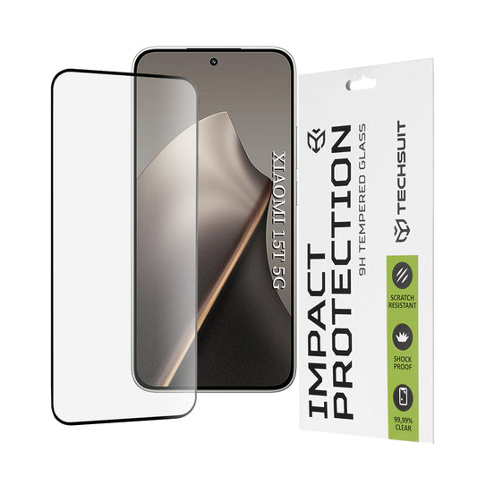 Zaštitna folija za ekran Techsuit za Xiaomi 15T, Kaljeno staklo, Full Glue, 111D, Crna