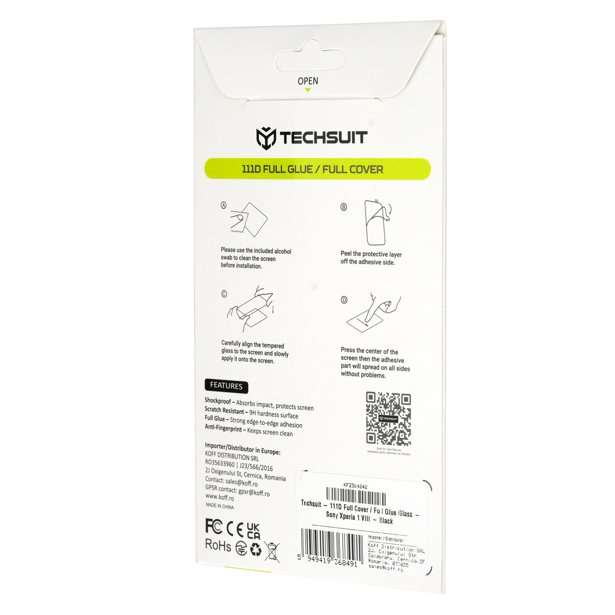 Zaštitna folija za ekran Techsuit za Xiaomi 17T Pro, Kaljeno staklo, Full Glue, 111D, Crna
