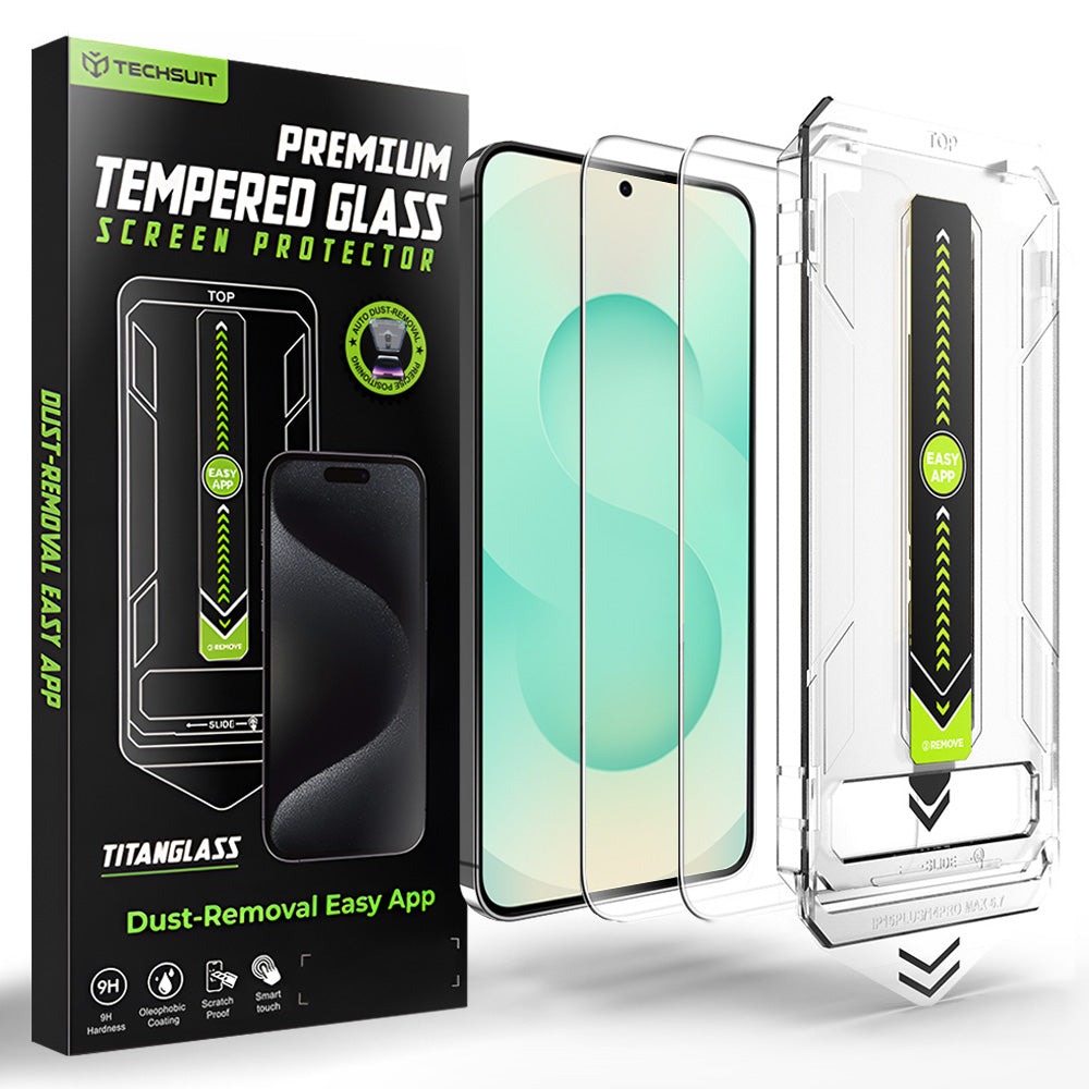 Zaštitna folija za ekran Techsuit TitanGlass CrystalHD za Samsung Galaxy S26 Plus S947, Kaljeno staklo, Full Glue, Set od 2 komada