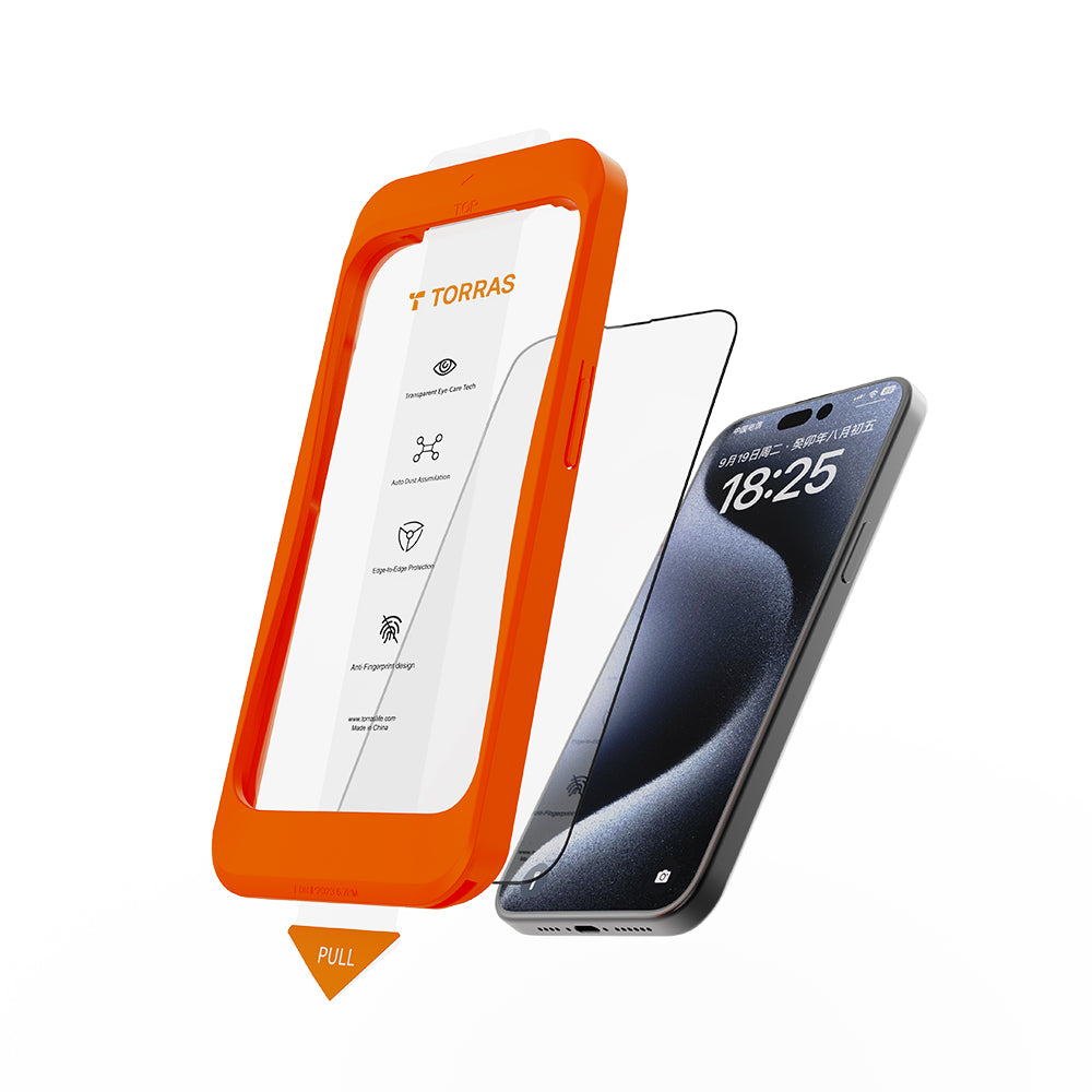 Zaštitna folija za ekran Torras GlassGo Install Master za Apple iPhone 16 Plus, Kaljeno staklo, Full Glue, Crna
