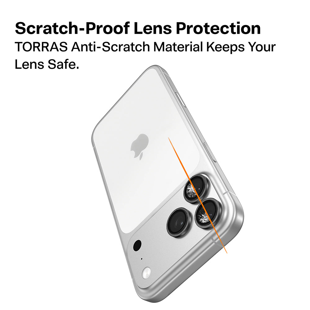 Zaštitna folija za stražnju kameru Torras Lensguard za Apple iPhone 17 Pro Max / 17 Pro, Kaljeno staklo, Narančasta