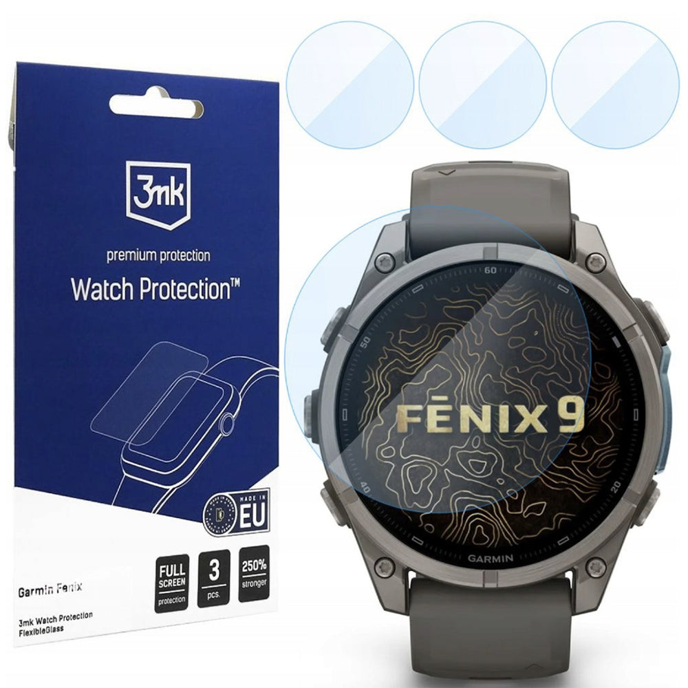 Zaštitna folija 3MK FlexibleGlass za Garmin Fenix 9 47mm, Set 3 komada, Fleksibilno staklo