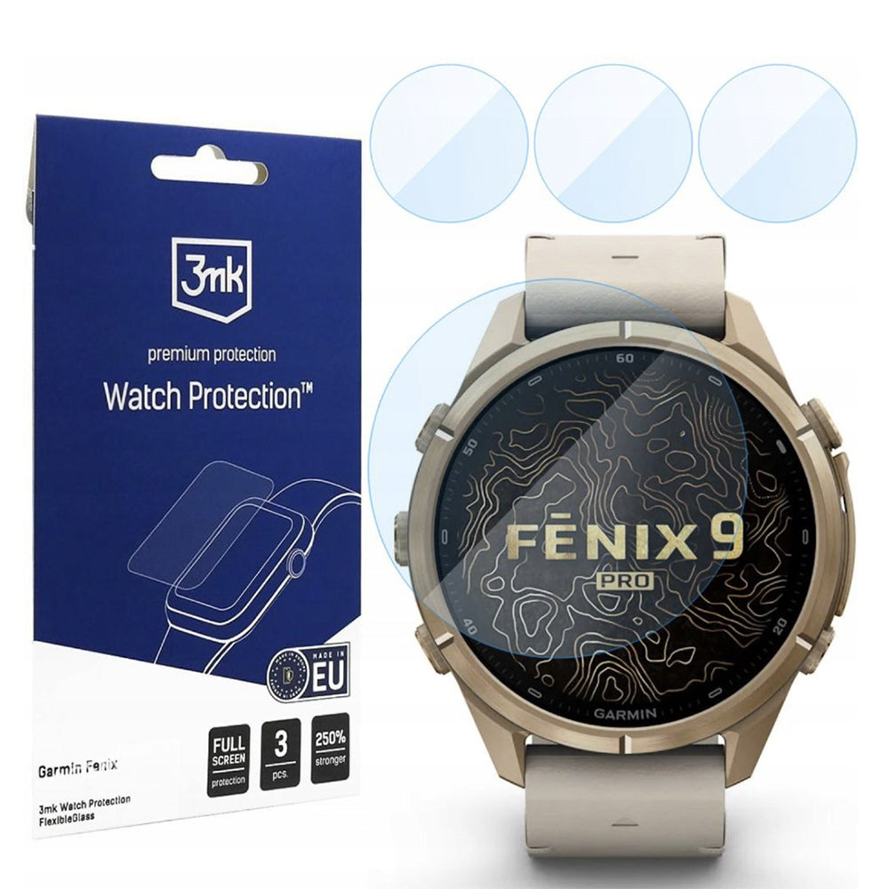 Zaštitna folija 3MK FlexibleGlass za Garmin Fenix 9 Pro 43mm, Set 3 komada, Fleksibilno staklo