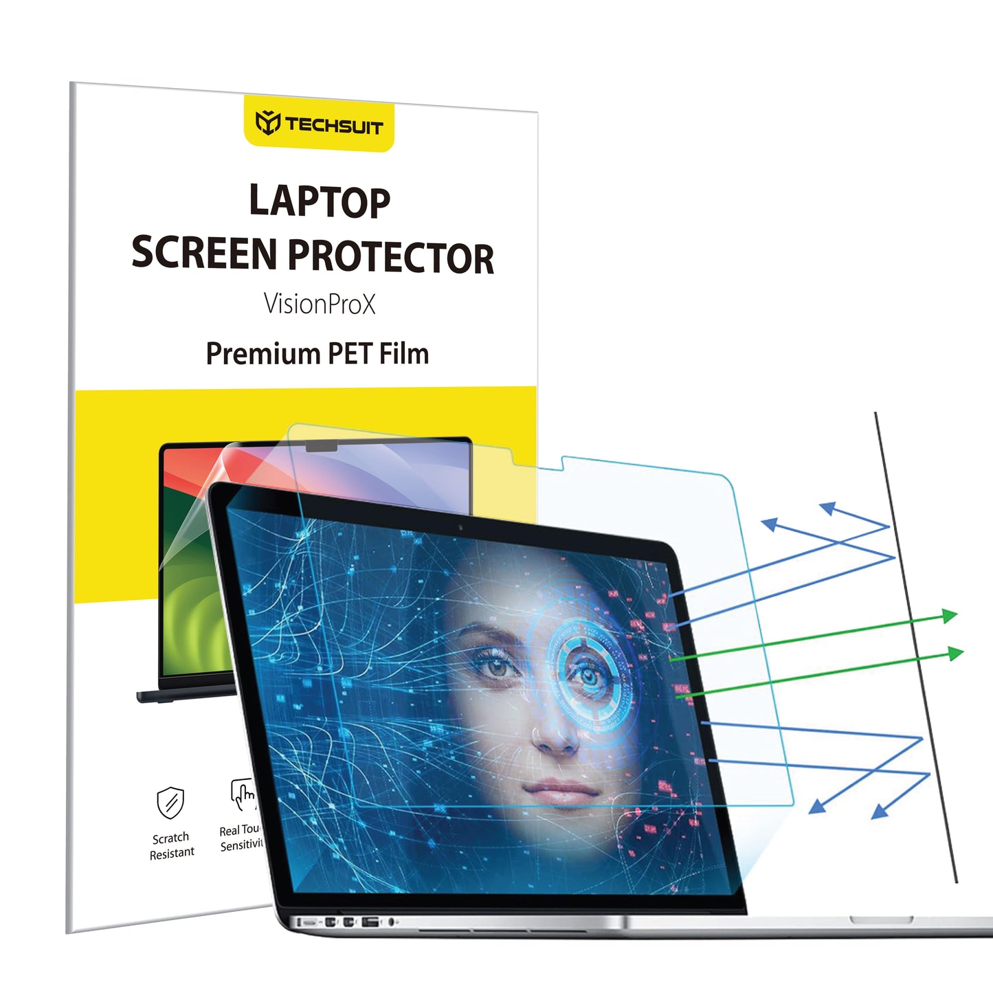 Folija za zaštitu ekrana Anti Blue Light Techsuit VisionProX za Apple MacBook Air M3 13inch (2024), Plastika