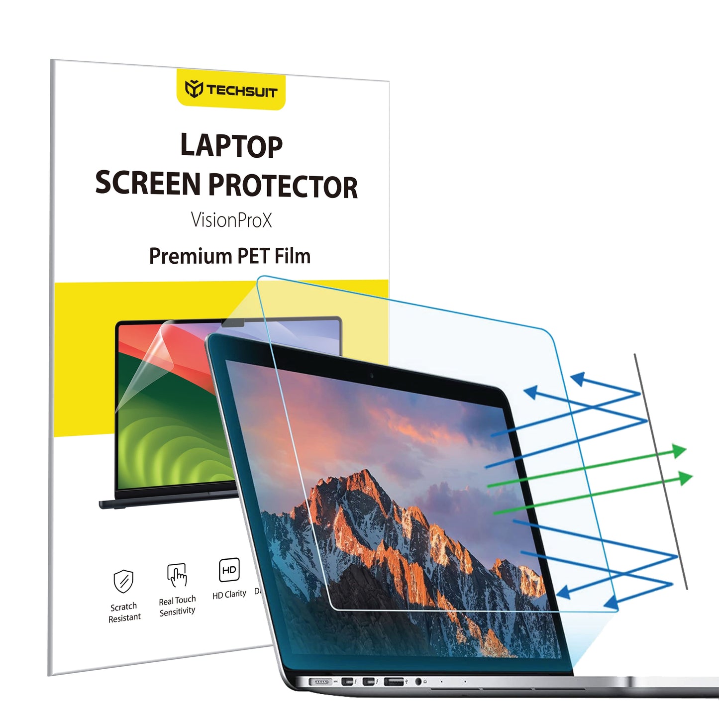 Folija za zaštitu ekrana Anti Blue Light Techsuit VisionProX za laptop 15.6 inča, Plastika