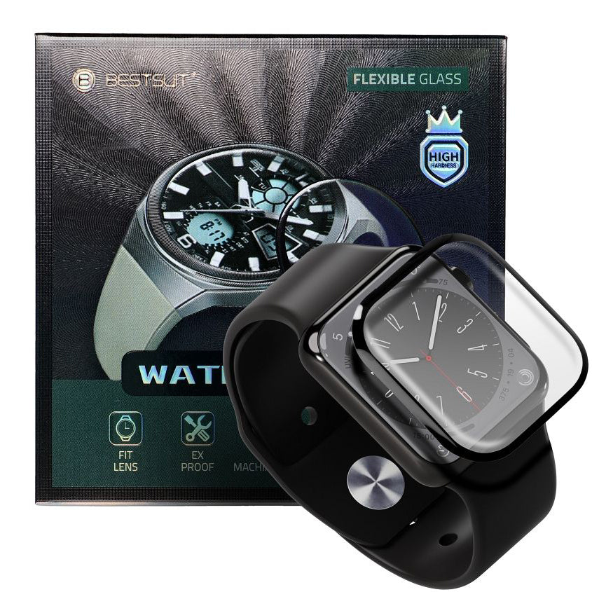 Folija zaštite Bestsuit za Apple Watch SE 44mm Series, Fleksibilno staklo, Crna