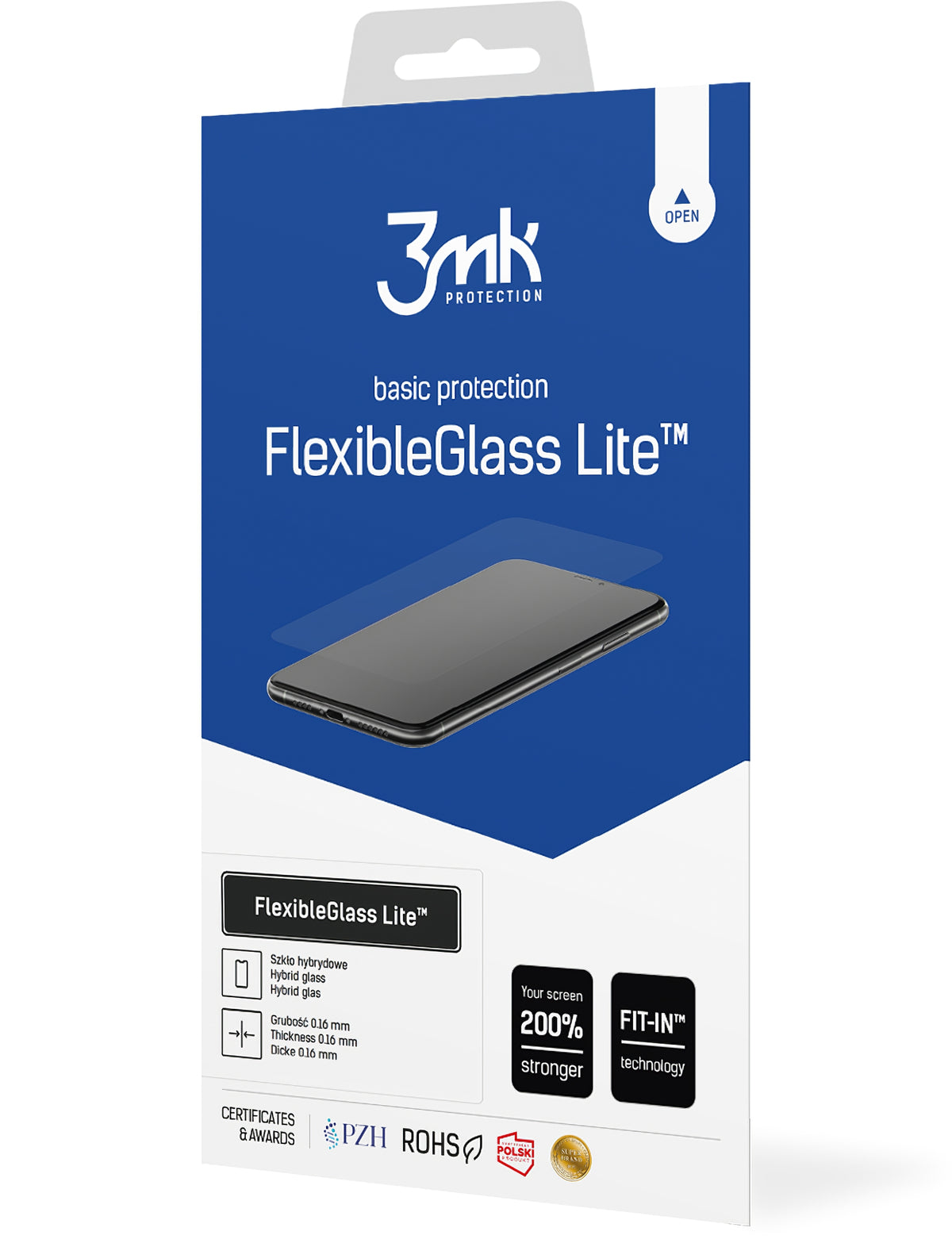 Zaštitna folija za ekran 3MK FlexibleGlass Lite za Apple iPhone 17e / 16e / 14 / 13 Pro, Fleksibilno staklo, Full Glue
