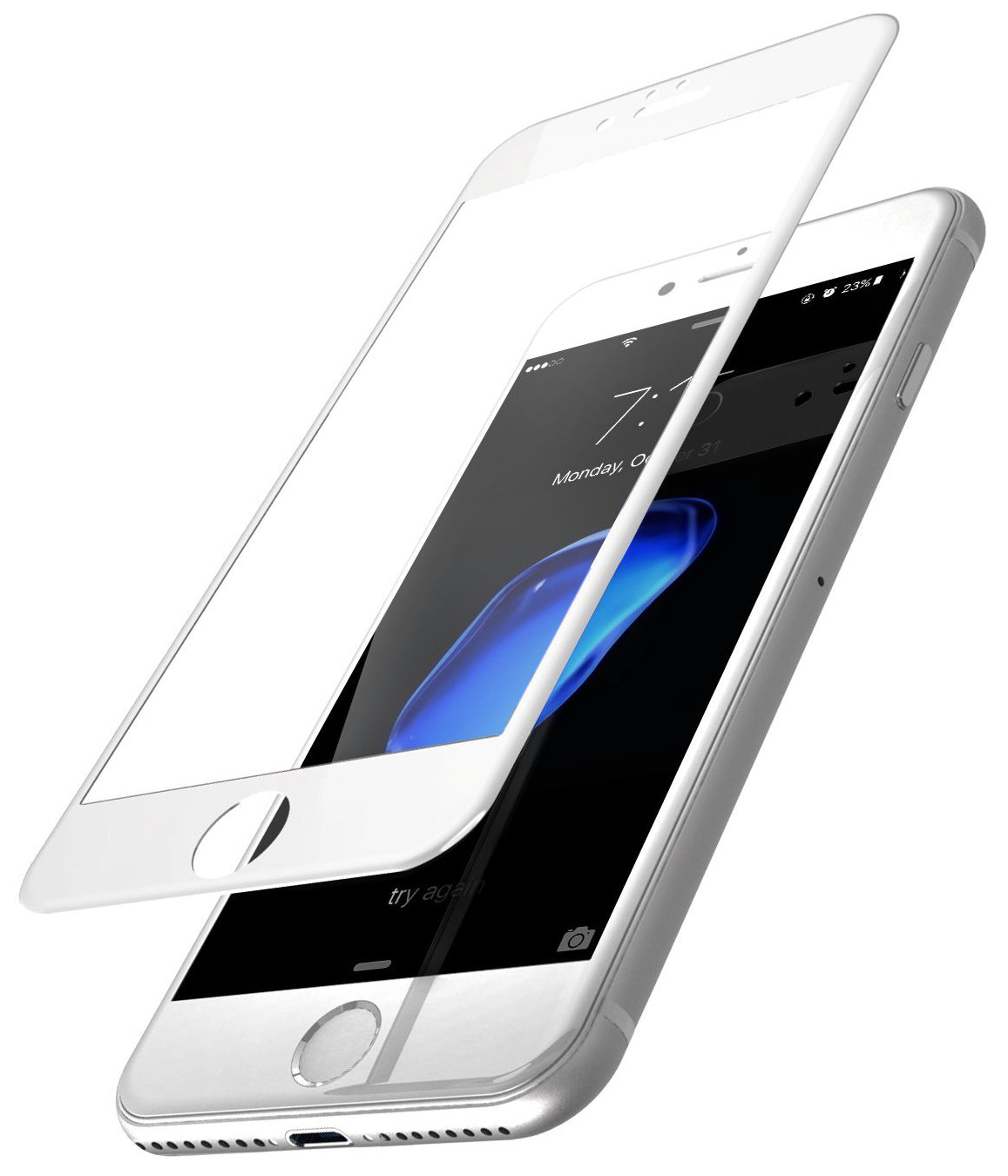 Zaštitna folija za ekran OEM za Apple iPhone SE (2022) / SE (2020) / 8, Kaljeno staklo, Full Glue, 5D, Bijela