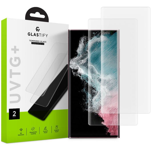 Zaštitna folija za ekran GLASTIFY UVTG+ za Samsung Galaxy S22 Ultra 5G S908, Kaljeno staklo, UV ljepilo, Set od 2 komada GST008