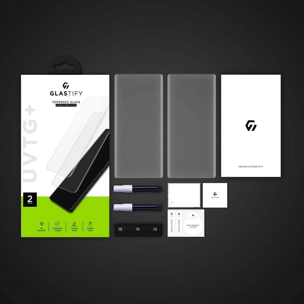 Zaštitna folija za ekran GLASTIFY UVTG+ za Samsung Galaxy S23 Ultra S918, Kaljeno staklo, UV ljepilo, Set od 2 komada