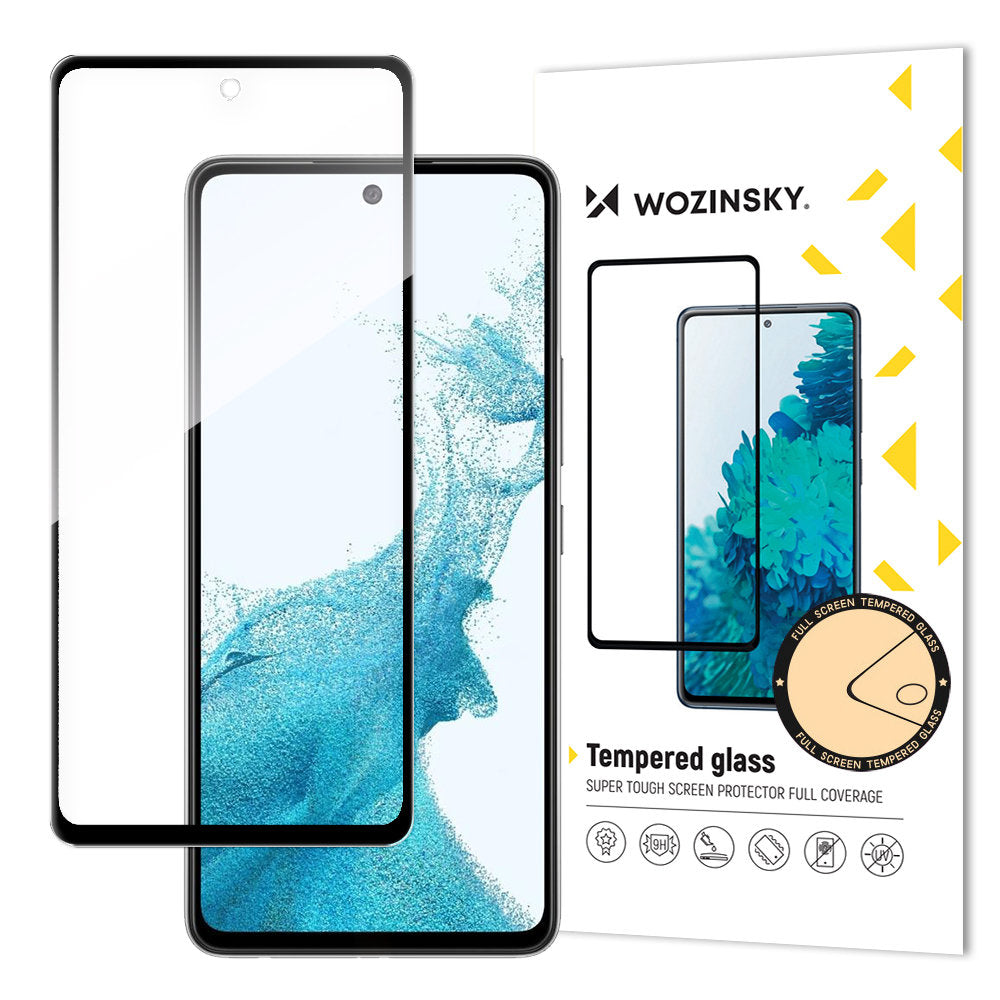 Zaštitna folija za ekran WZK za Samsung Galaxy A53 5G A536, Kaljeno staklo, Full Glue, Crna