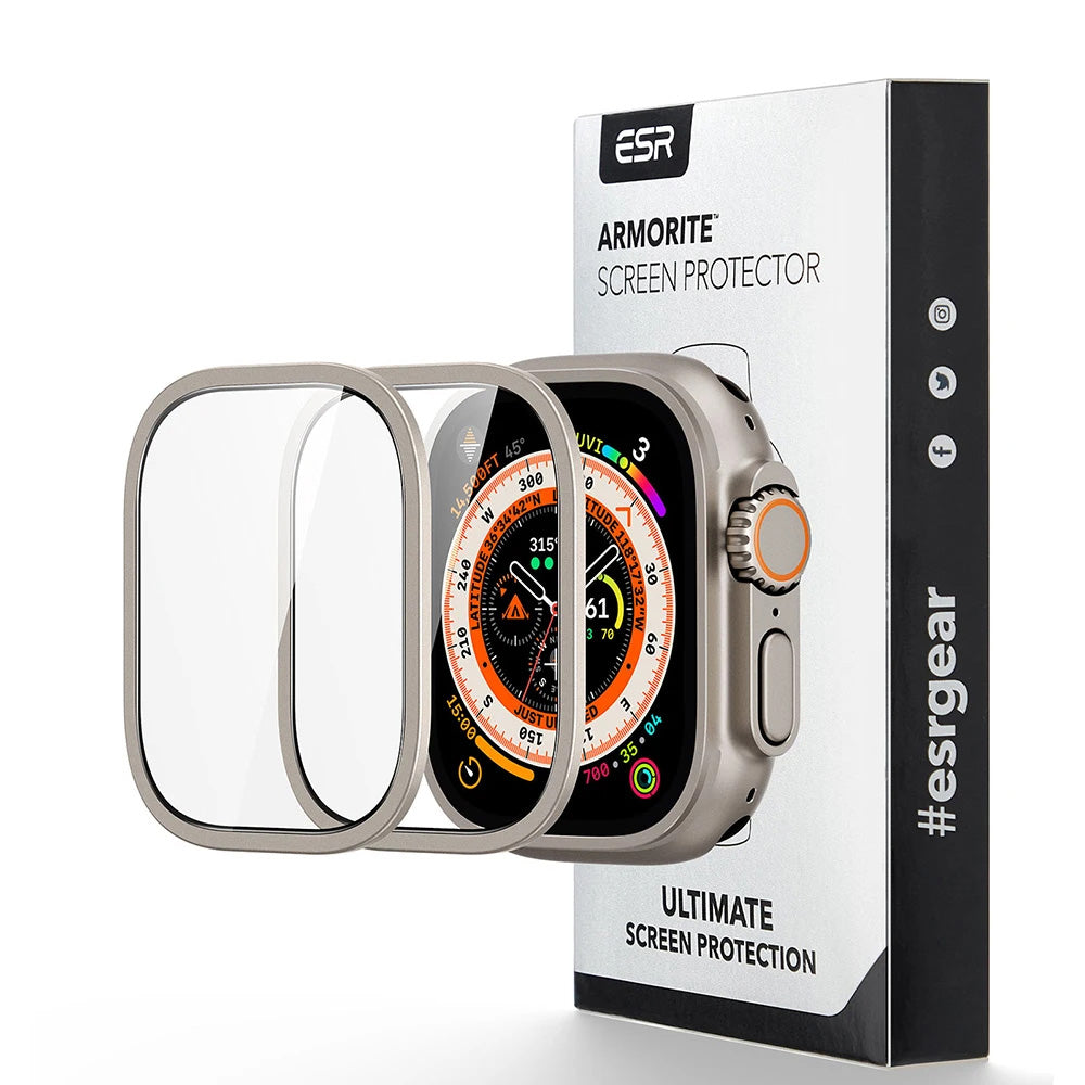 Zaštitna folija ESR Armorite za Apple Watch Ultra seriju, Set od 2 komada, Kaljeno staklo, Brončana