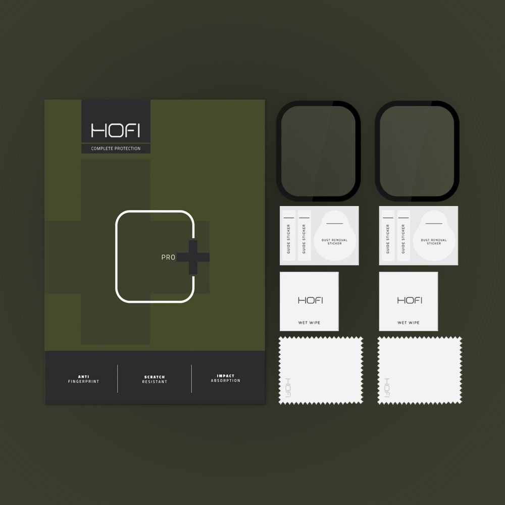 Folija zaštita HOFI Hybrid PRO+ za Apple Watch 41mm Series, Set 2 komada, Plastika, Crna