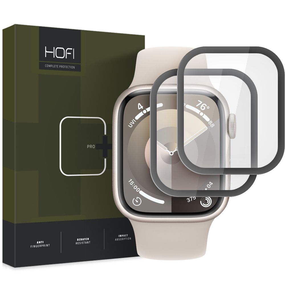 Folija zaštita HOFI Hybrid PRO+ za Apple Watch 41mm Series, Set 2 komada, Plastika, Crna