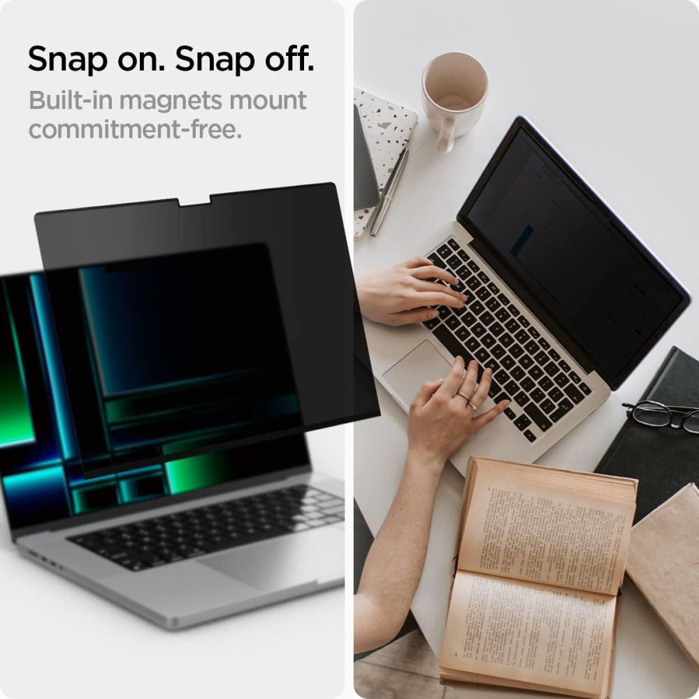 Folija za zaštitu ekrana Privacy Spigen Safe View Magnetic za Apple MacBook Pro 14inch (2022) / (2024) / (2023) / (2021), Plastika AFL06158