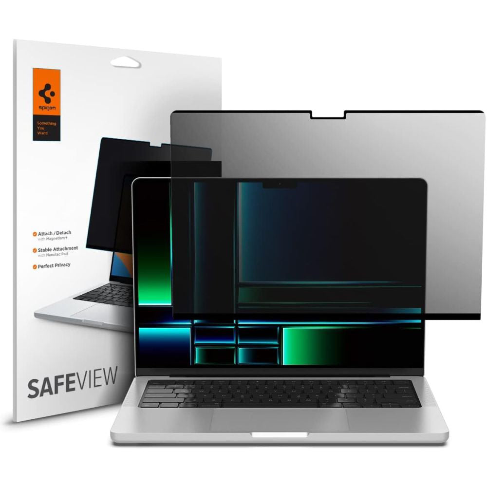 Folija za zaštitu ekrana Privacy Spigen Safe View Magnetic za Apple MacBook Pro 14inch (2022) / (2024) / (2023) / (2021), Plastika AFL06158
