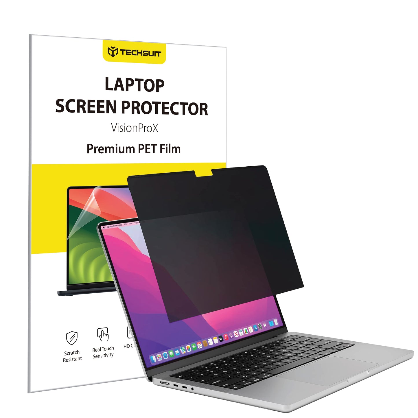 Zaštitna folija za ekran Privacy Techsuit VisionProX za Apple MacBook Pro 13inch (2022) / (2020) / (2019) / (2018) / (2016), Plastika