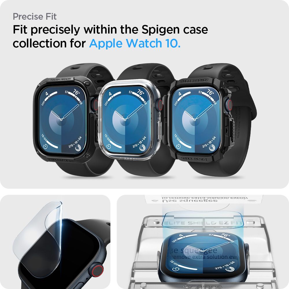 Folija zaštite Spigen Elite Shield EZ FIT za Apple Watch 46mm Series, Set od 2 komada, Plastika AFL08579